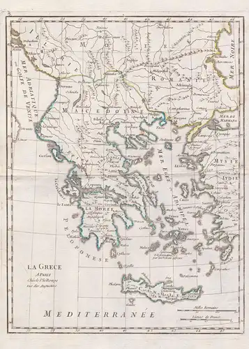 La Grece - Greece Griechenland Corfu Heraklion Karte map Kupferstich