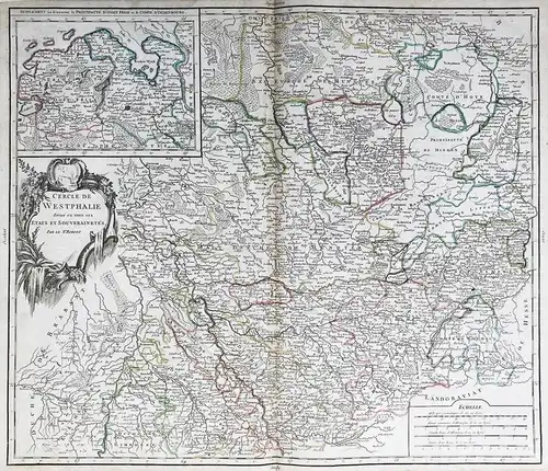 Cercle de Westphalie divisé en tous ses Etats et Souverainetes. - Nordrhein-Westfalen Ostfriesland Oldenburg D