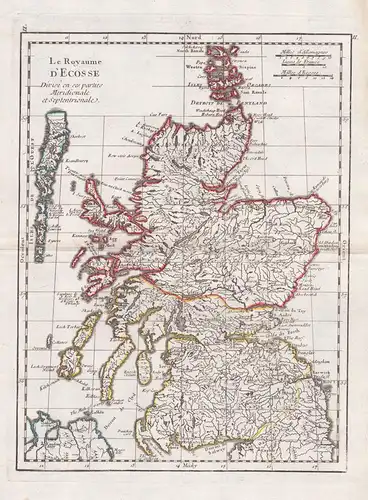 Le Royaume d'Ecosse - Scotland Schottland Great Britain Karte map