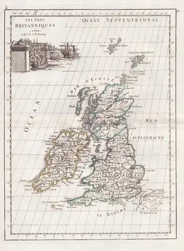 Les Isles Britanniques - British Isles Great Britain England Wales Scotland Ireland Karte map