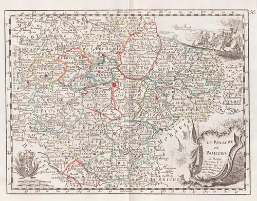 Le Royaume de Boheme - Böhmen Bohemia Czech Tschechien Praha Karte map