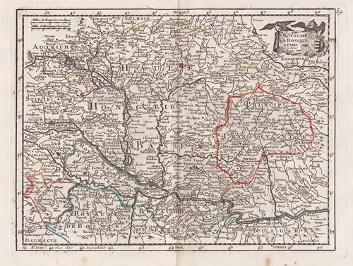 Le Royaume de Hongrie - Ungarn Hungary Budapest Transilvania Siebenbürgen Karte map Kupferstich
