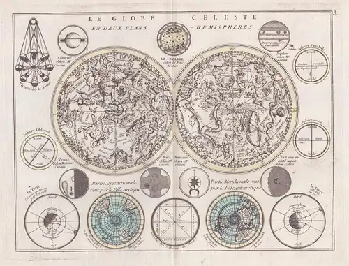 Le Globe Celeste - Himmelskarte Himmel Hemisphäre star chart Sternenkarte