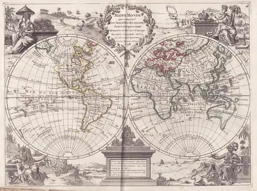 Mappe Monde qui comprend .. - Weltkarte world map Mappemonde Karte map