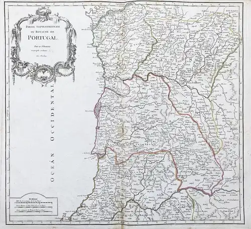 Partie Septentrionale du Royaume de Portugal - Portugal Königreich República Portuguesa mapa grabado