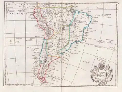 Amerique Meridionale - South America Südamerika Paraguay Chile Peru Argentina Argentinien Karte map