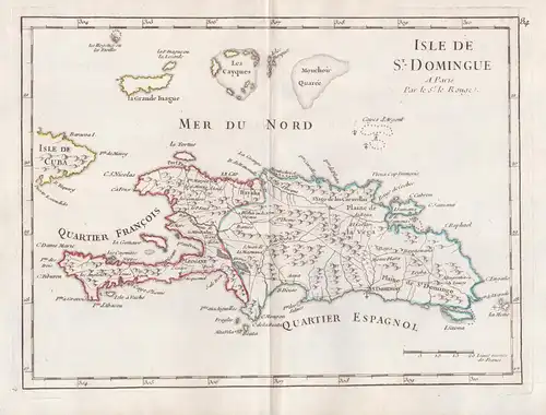 Isle de St. Domingue - Hispaniola Haiti Dominican Republic Karte map