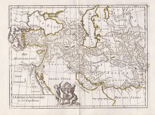 L'Empire d'Alexandre et ses Expeditions - Europe Asia Turkey Iran Iraq Persia Europa Asien Karte map