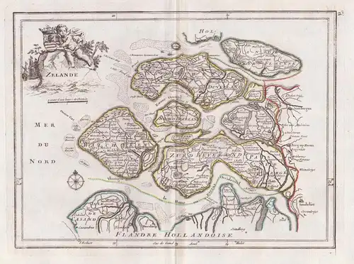 Zelande - Zeeland Middelburg Terneuzen Nederland Niederlande Netherlands Holland Karte map