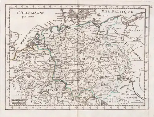L'Allemagne par Postes - Deutsches Reich Deutschland Postkarte Karte map