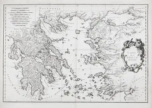 Carte de la Grece Ancienne - Greece Griechenland archipelago Aegean Sea Turkey Türkei map Karte
