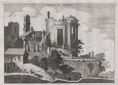 Temple de Sibila. - Tivoli Tempio della Sibilla Lazio Italia Italy Italien veduta incisione acquaforte