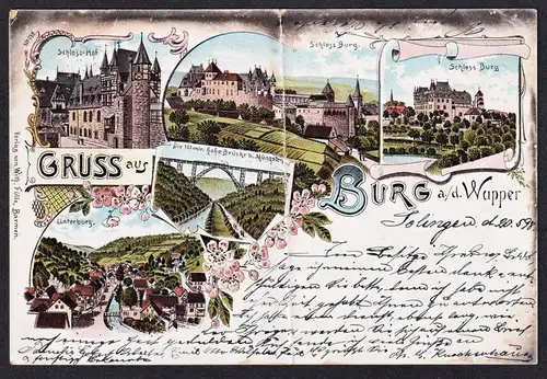 Gruss aus Burg a. d. Wupper - Solingen Schloss Ansichtskarte Postkarte AK postcard