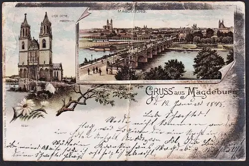 Gruss aus Magdeburg - Dom Kirche Ansichtskarte Postkarte AK postcard