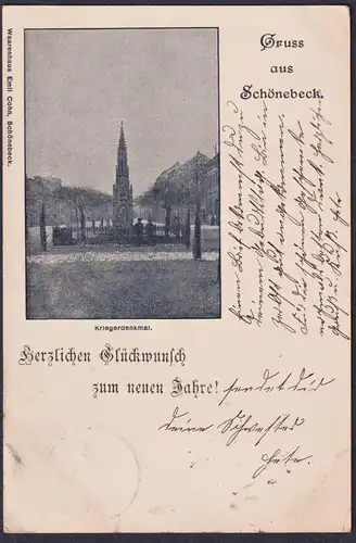 Gruss aus Schönebeck - Kriegerdenkmal Ansichtskarte Postkarte AK postcard