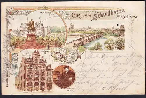 Gruss aus Schultheiss Magdeburg - Brauerei Ansichtskarte Postkarte AK postcard