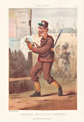 Angleterre. Inns of Court Volunteers - England Uniform / military Militär army Armee soldier Soldat Karikatur