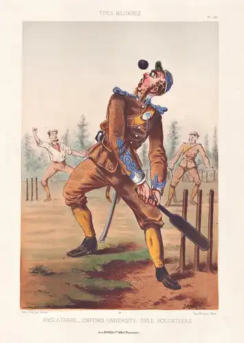 Angleterre. Oxford University, Rifle Volunteers - England Cricket Uniform / military Militär army Armee soldie