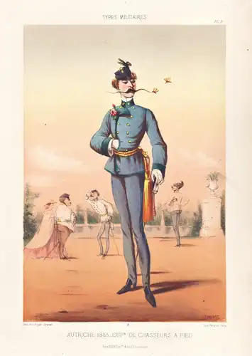 Autriche, 1863. Offr. de Chasseurs a Pied - Österreich Austria Offizier officer Uniform / military Militär arm