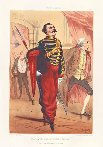 Belgique, 1864. Offr. des Guides - Belgien Belgium officier Offizier officer Uniform / military Militär army A