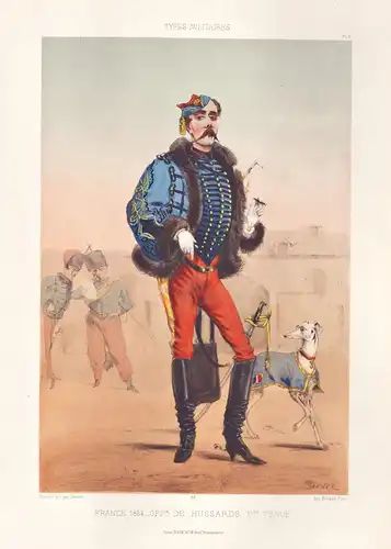 France 1864. Offr. de Hussards pte. Tenue - Frankreich Husaren Offizier officier officer Uniform / military Mi