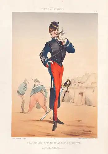 France, 1862. Offr. de Chasseurs a Cheval -  Frankreich Officier Offizier officer / military Militär army Arme