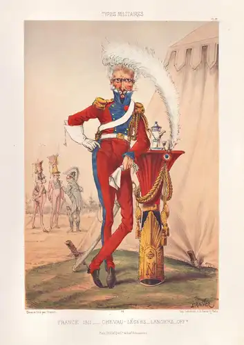 France, 1811. Cheveau-Legers. Lanciers Offr. - Frankreich Chevaulegers Kavallerie Uniform / military Militär a