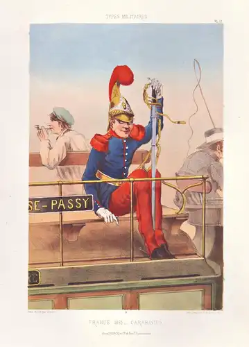 France, 1863. Carabinier - Frankreich Uniform / military Militär army Armee soldier Soldat Karikatur caricatur