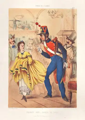 France, 1863. Garde de Paris - Frankreich Uniform / military Militär army Armee soldier Soldat Karikatur caric