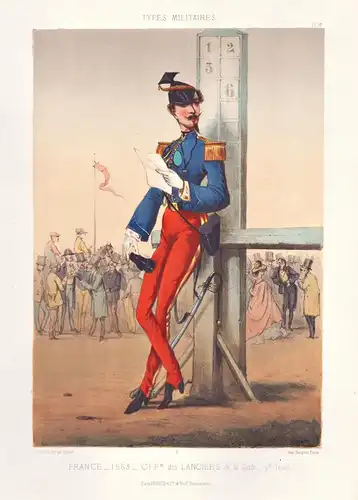 France, 1863. Offr. des Lanciers de la Garde - pte. Tenue -  Frankreich Offizier officier officer / military M
