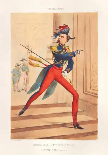 France, 1863. Offr. d'Etat-Major - Frankreich Offizier officier officer Uniform / military Militär army Armee