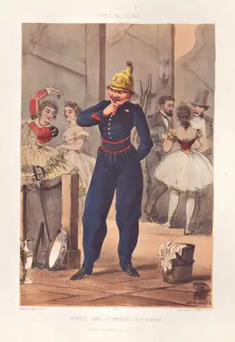 France, 1864. Pompier - Frankreich Feuerwehr fire departement Uniform / military Militär army Armee soldier So