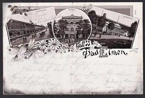 Gruss aus Bad Elmen - Kurhaus Lindenbad Postkarte Ansichtskarte AK postcard