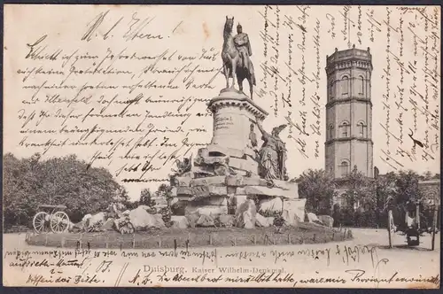 Duisburg, Kaiser Wilhelm - Denkmal. - Postkarte Ansichtskarte AK postcard