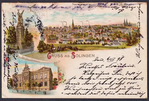 Gruss aus Solingen. - Krieger Denkmal Postkarte Ansichtskarte AK postcard
