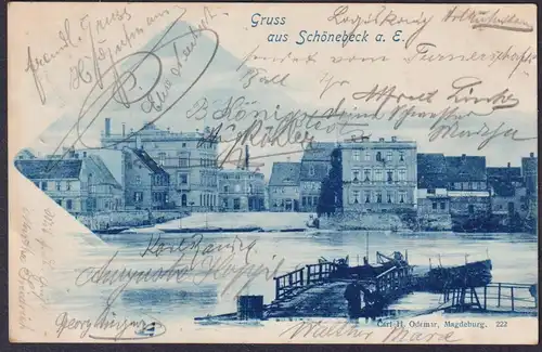 Gruss aus Schönebeck a.E. - Postkarte Ansichtskarte AK postcard