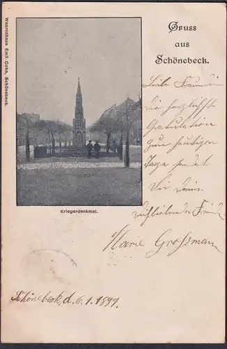 Gruss aus Schönebeck - Kriegerdenkmal Postkarte Ansichtskarte AK postcard