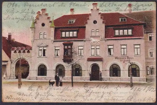 Hotel Weisses Ross - Groitzsch Postkarte Ansichtskarte AK postcard
