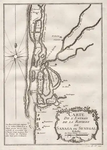 Carte De L'Entrée De La Riviere De Sanaga Ou Senegal - Senegal Saint-Louis Bakel Afrika West Africa Afrique ma