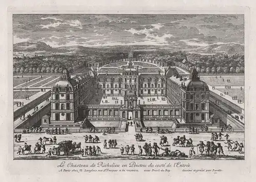 Le Chasteau de Richelieu en Poictou du costé de l'Entree.- Chateau de Richelieu Indre-et-Loire Schloß castle j