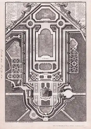 Plan relevé du Chateau de Marly - Chateau de Marly jardin garden Garten Architektur architecture