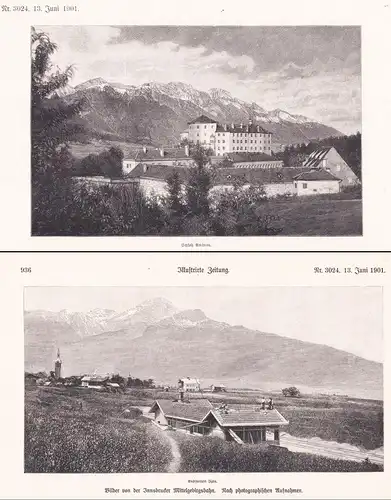 Bilder von den Innsbrucker Mittelgebirgsbahn. / Schloss Ambras. - Innsbrucker Mittelgebirgsbahn Innsbruck Schl