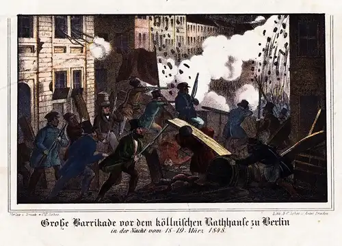 Große Barrikade vor dem köllnischen Rathhause zu Berlin - 1848 Revolution / Berlin