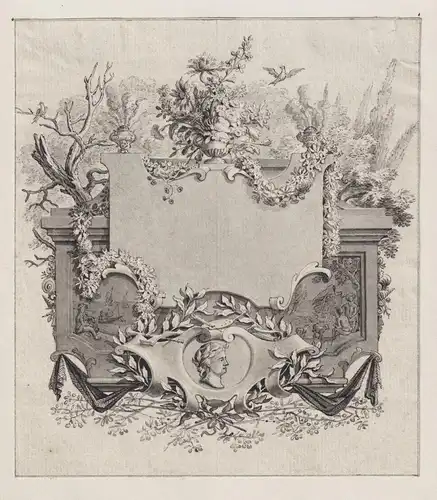 (Entwurf für Ornament/Titel / Design for a cartouche/illustration/frontispiece)