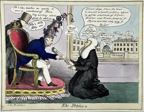 The Petition - A Reform satire / William IV King Henry Brougham / Karikatur caricature Satire cartoon