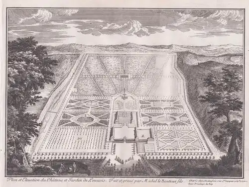 Plan et Elevation du Chateau et Jardin de Louvois - Chateau de Louvois Marne jardin garden Garten Architektur