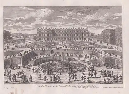 Veue du Chasteau de Versaille du cote du Parterre d'eau. - Chateau de Versailles Paris palace Architektur arch