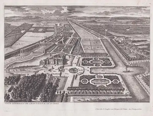 Veue Generale de Chantilly du cote de l'Entree- Chateau de Chantilly Schloß castle jardin Garten garden Archit
