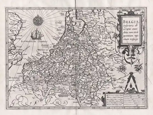 Belgiae - Holland Niederlande Nederland Netherlands Belgien Belgium Belgique / Karte map