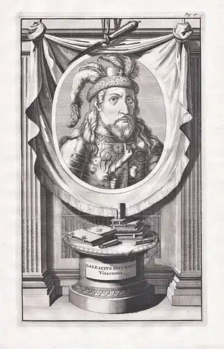 Galeacius Secundus Vicecomes - Galeazzo II Visconti (c. 1323-1378) Milano Mailand Portrait
